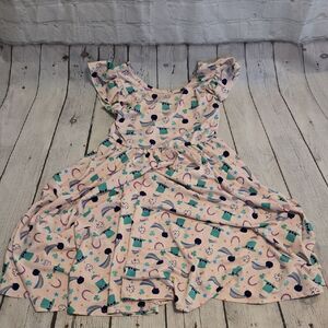Girl's Dot Dot Smile Empire Dress St. Patrick's Day Size 8/10